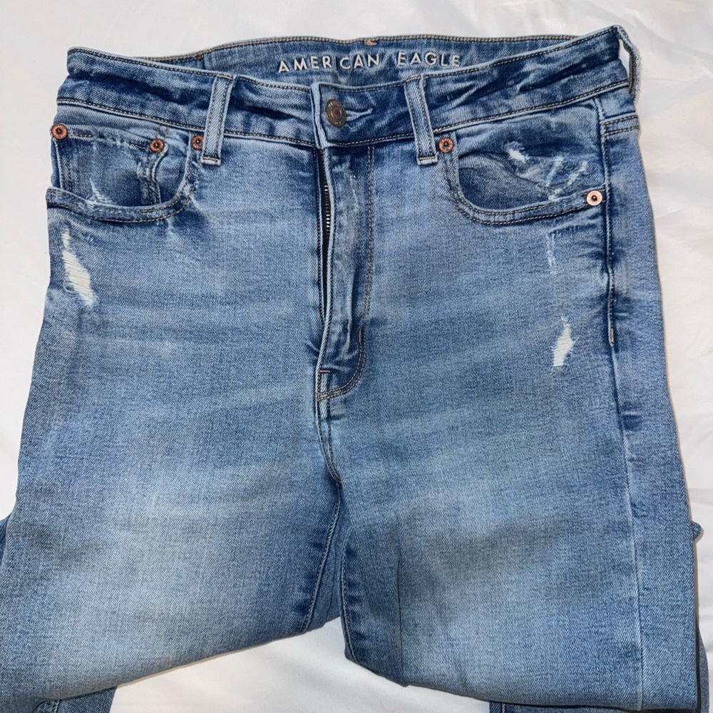 American Eagle Light Blue Super High Rise Jegging